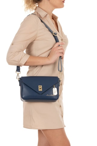 Sac bandoulière en cuir Terina - Bleu