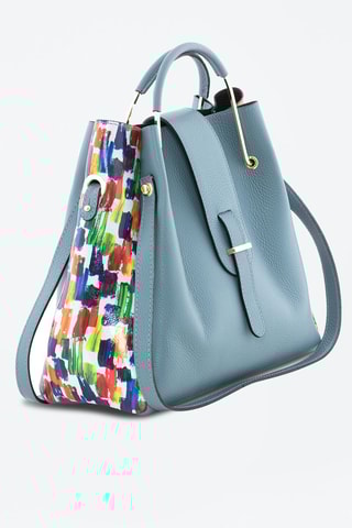 Sac à main en cuir Anna Signature \#016 - Anna Morellini - Bleu