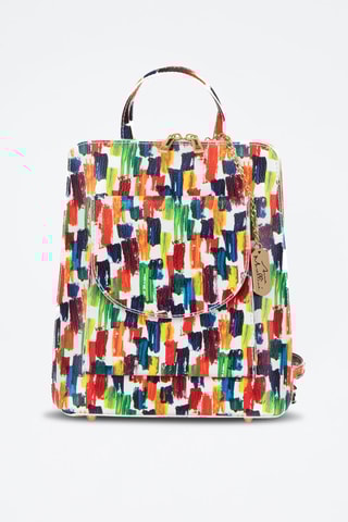 Sac à dos en cuir Antonella - Anna Morellini - Bleu, orange, rouge et vert