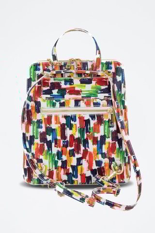 Sac à dos en cuir Antonella - Anna Morellini - Bleu, orange, rouge et vert