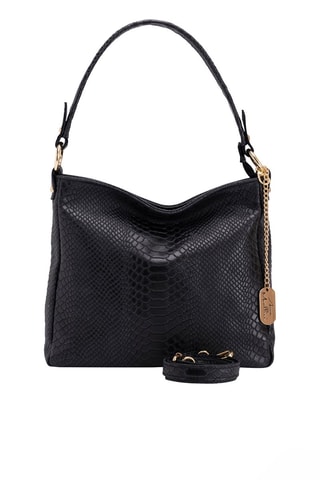 Sac porté épaule en cuir Dania - Anna Morellini - Doré et noir