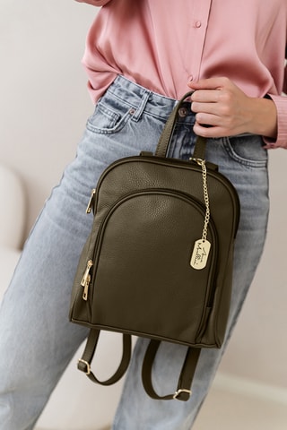 Sac à dos en cuir Breta - Vert