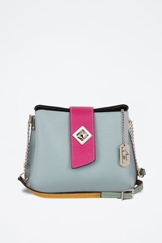 Sac bandoulière en cuir Elianna - Bleu