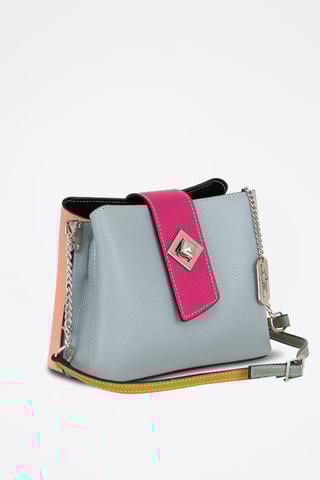 Sac bandoulière en cuir Elianna - Bleu