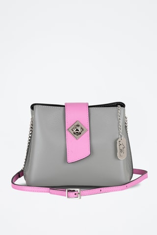 Sac bandoulière en cuir Elianna - Gris