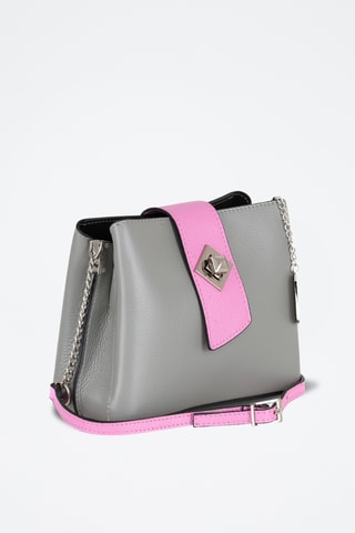 Sac bandoulière en cuir Elianna - Gris