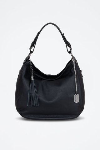 Sac porté épaule en cuir Paolanna - Noir