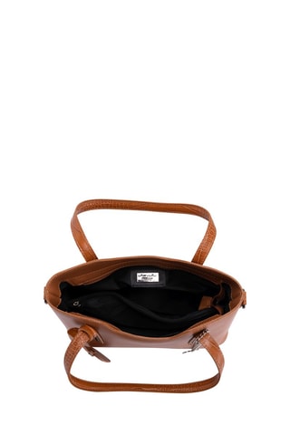 Cabas en cuir Corinna - Bleu, gris et marron