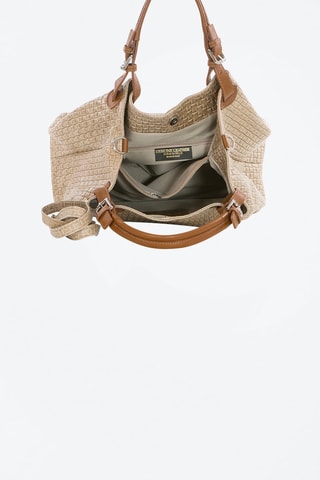 Sac à main en cuir Fosdinovo - Anna Morellini - Gris et marron