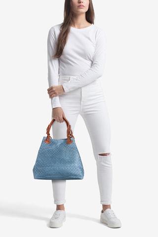 Sac à main en cuir Fosdinovo - Anna Morellini - Bleu