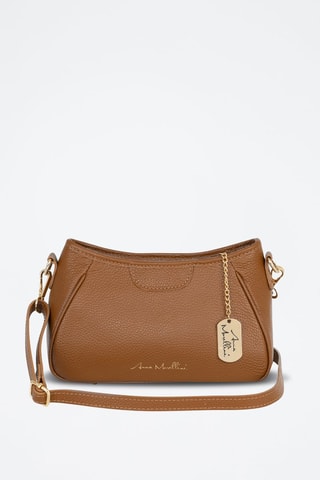 Sac bandoulière en cuir Manfrina - Marron