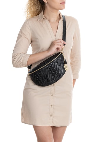 Sac banane en cuir Rufina - Noir