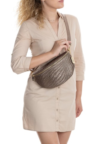 Sac banane en cuir Rufina - Argenté