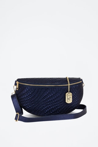 Sac banane en cuir Rufina - Bleu