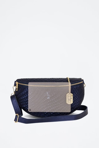 Sac banane en cuir Rufina - Bleu