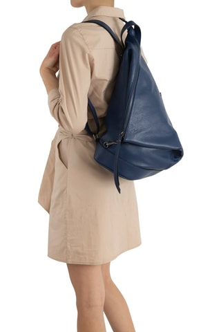 Sac à dos en cuir Aureliana - Anna Morellini - Bleu