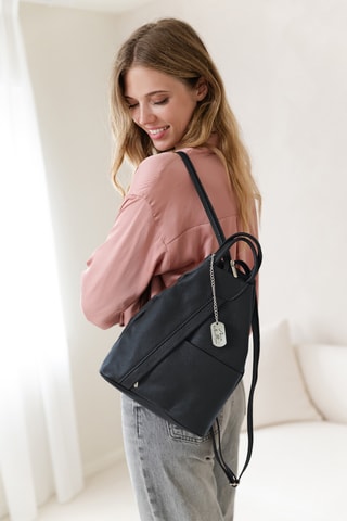 Sac à dos en cuir Renata - Bleu