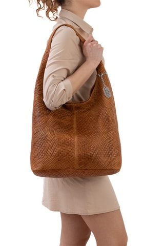 Sac porté épaule en cuir Palladia - Marron