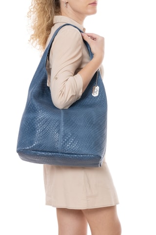 Sac porté épaule en cuir Palladia - Bleu