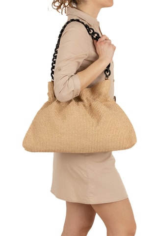 Sac porté épaule Edmonda - Anna Morellini - Beige et noir