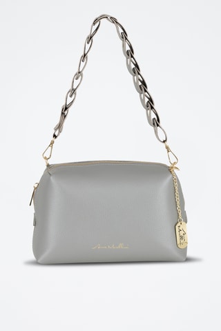 Sac bandoulière en cuir Gessica - Gris