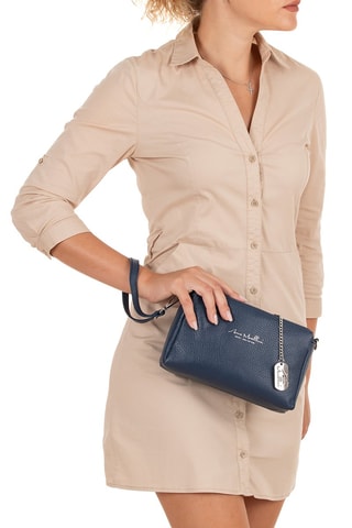 Sac bandoulière en cuir Idalia - Bleu