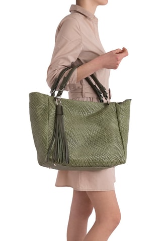 Cabas en cuir Solana - Vert