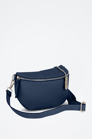 Sac banane en cuir Berenice - Bleu marine