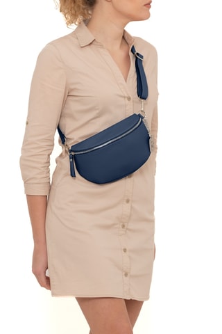 Sac banane en cuir Berenice - Bleu marine