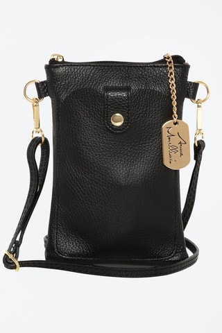 Sac bandoulière en cuir Erica - Noir