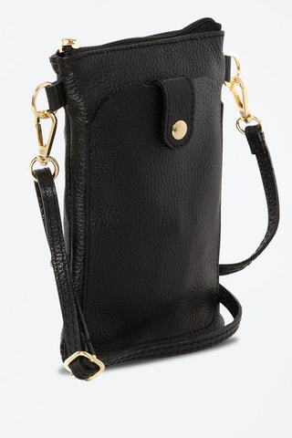 Sac bandoulière en cuir Erica - Noir