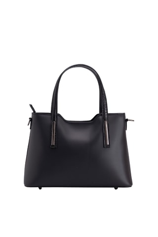 Cabas en cuir Corinna - Noir et rouge