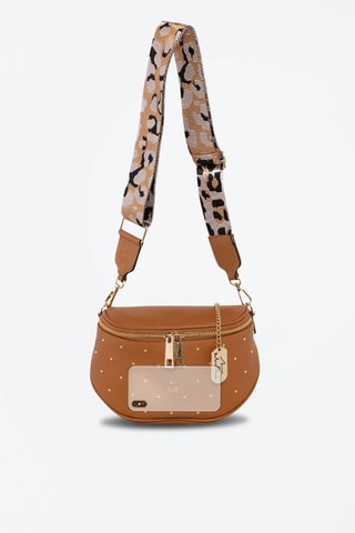 Sac banane en cuir Domenica - Blanc, doré, marron et noir