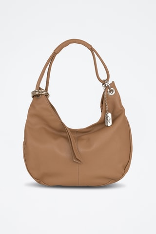 Sac porté épaule en cuir Alba - Beige