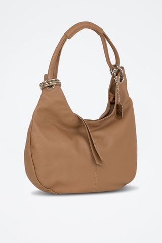 Sac porté épaule en cuir Alba - Beige