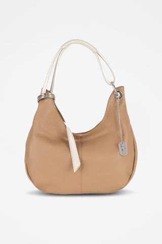 Sac porté épaule en cuir Alba - Beige
