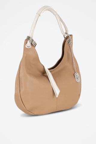Sac porté épaule en cuir Alba - Beige