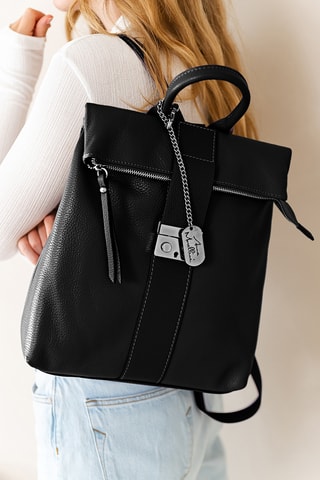 Sac à dos en cuir Azalea - Noir
