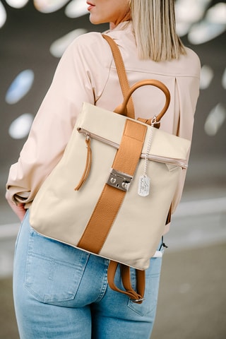Sac à dos en cuir Azalea - Beige