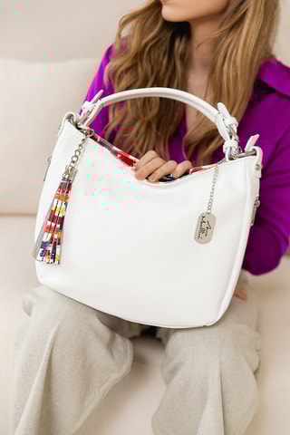 Sacs porté-épaule en cuir Florella - Blanc