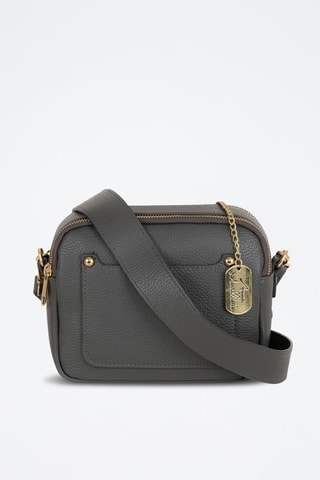 Sac bandoulière en cuir Aldina - Gris