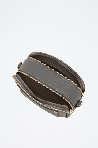 Sac bandoulière en cuir Aldina - Gris