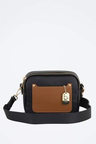 Sac bandoulière en cuir Aldina - Noir