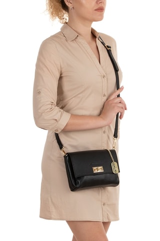 Sac bandoulière en cuir Matalia - Noir