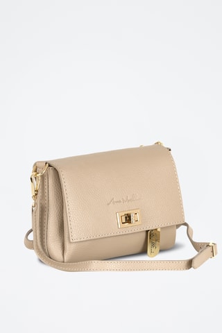 Sac bandoulière en cuir Matalia - Beige