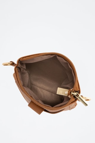 Sac bandoulière en cuir Erica - Doré et marron