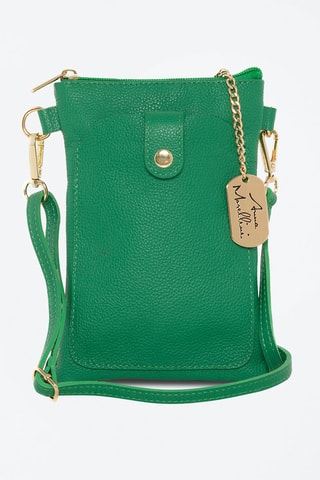 Sac bandoulière en cuir Erica - Doré et vert