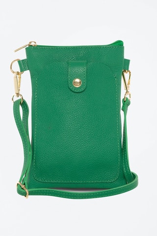 Sac bandoulière en cuir Erica - Doré et vert