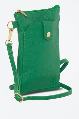 Sac bandoulière en cuir Erica - Doré et vert
