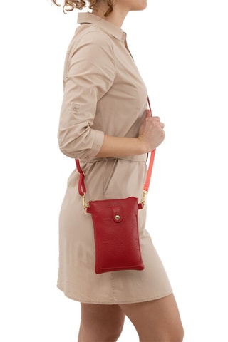 Sac bandoulière en cuir Erica - Rouge